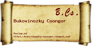 Bukovinszky Csongor névjegykártya